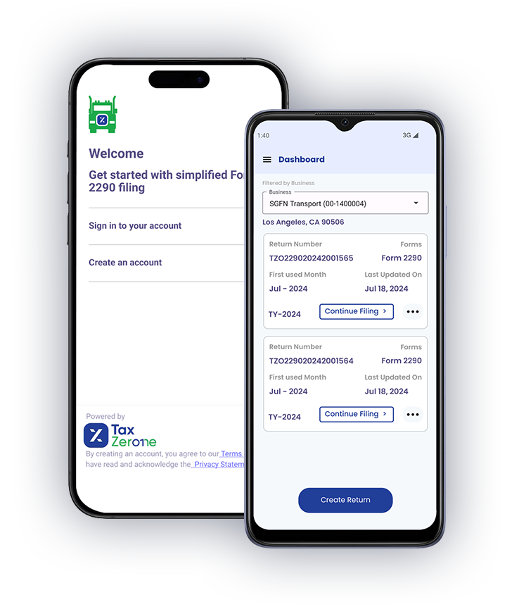 Download the TaxZerone 2290 App